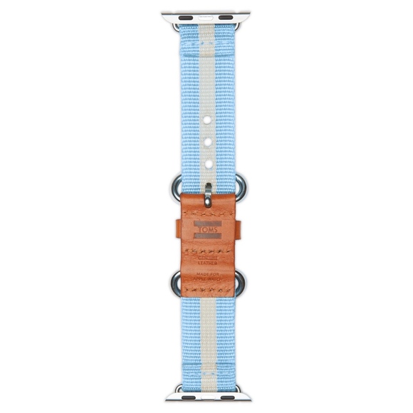 Toms Apple Watch Band Blue/White Stripe New - Picture 3 of 5